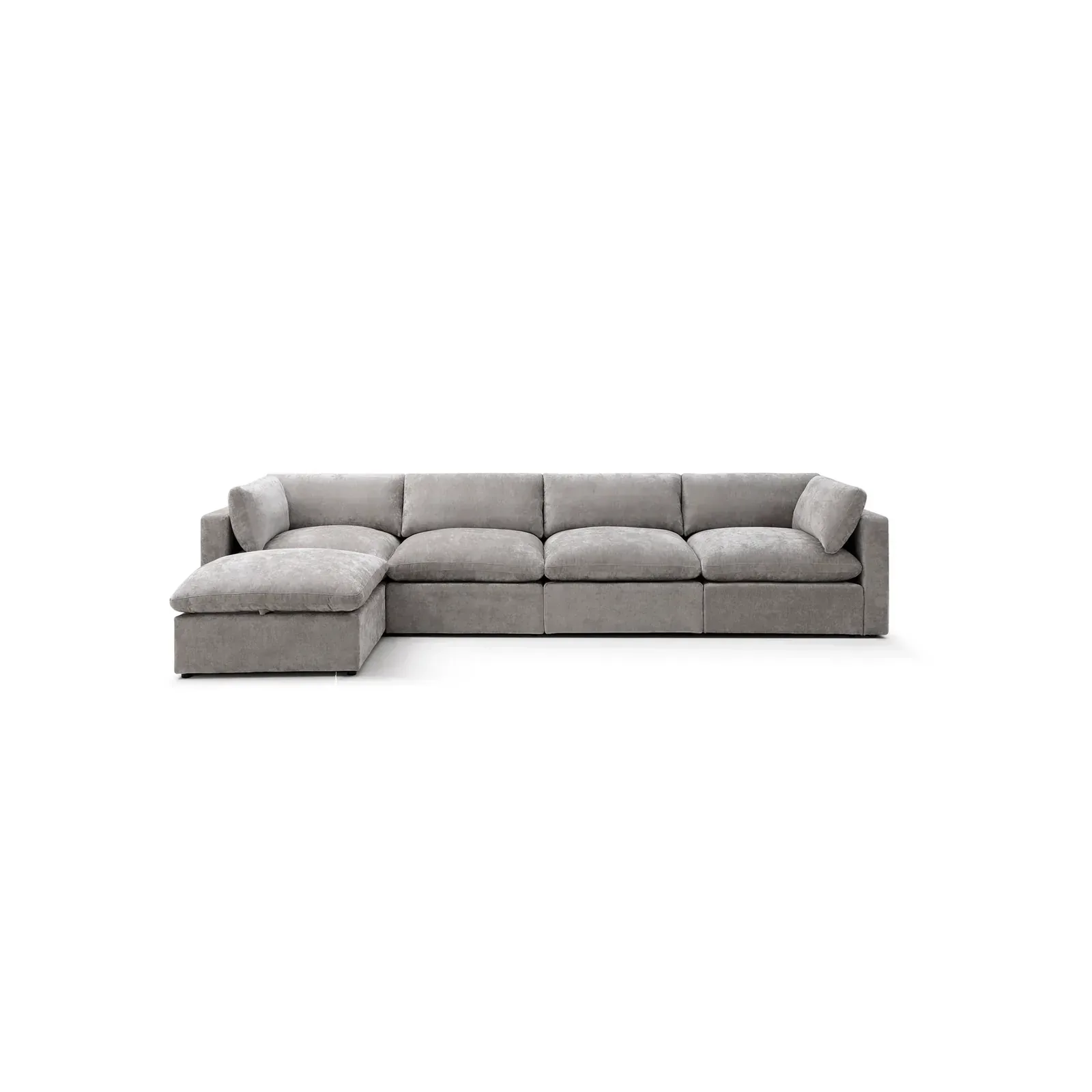 Modular L-Shaped Sectional Sofa in Velvet — photo 7