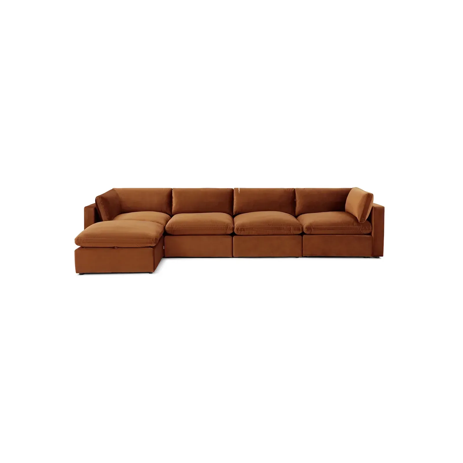 Modular L-Shaped Sectional Sofa in Velvet — photo 8