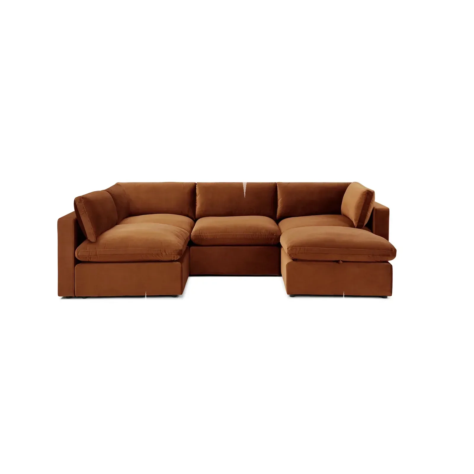 Modular L-Shaped Sectional Sofa in Velvet — photo 9