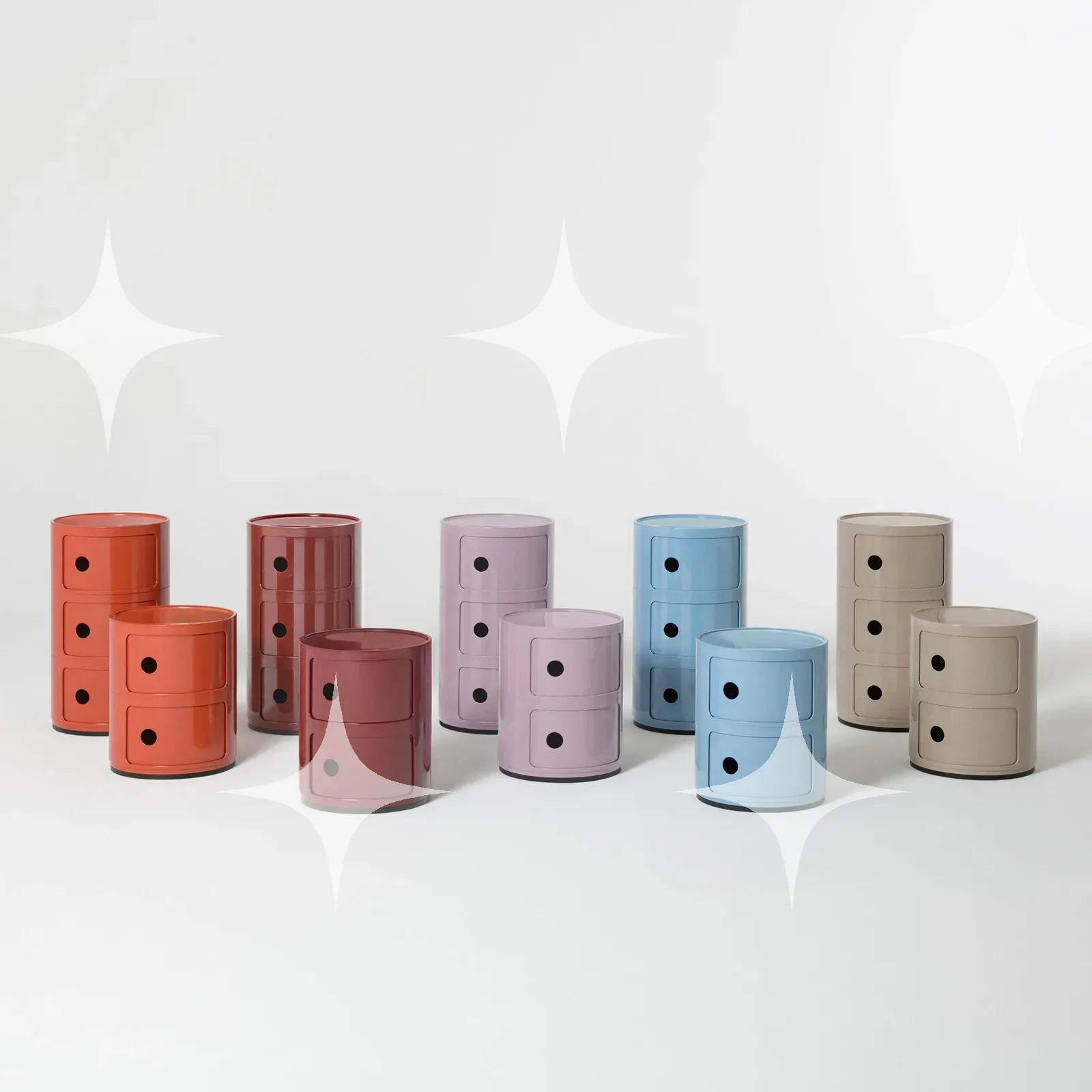 Kartell Componibili 2-Element Storage Unit in Burgundy — photo 4