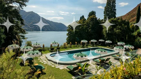 Lakeside Pool with Parasols