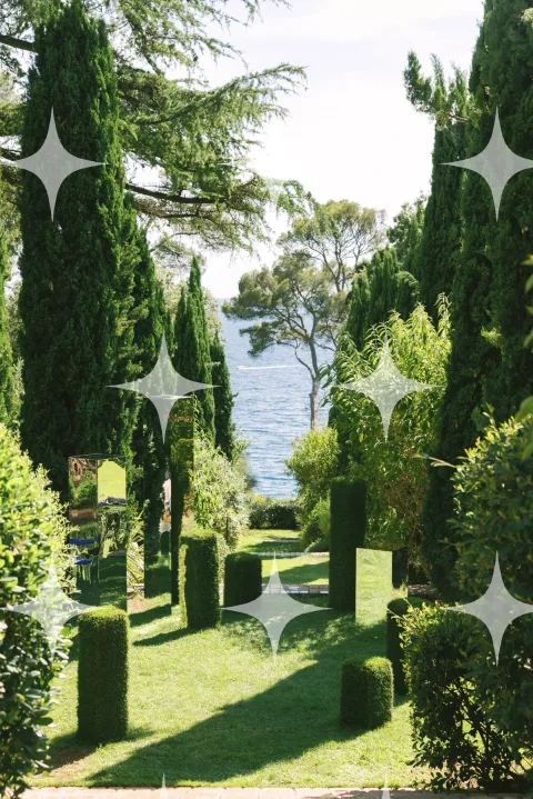 Topiary Walk Beside a Lake