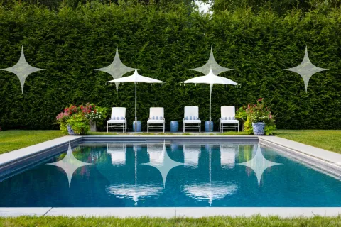 Pool Against a Tall Hedge