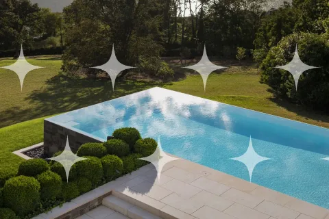 Infinity Pool Above a Meadow