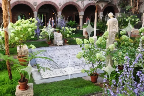 Cloister Garden with Antique Statue