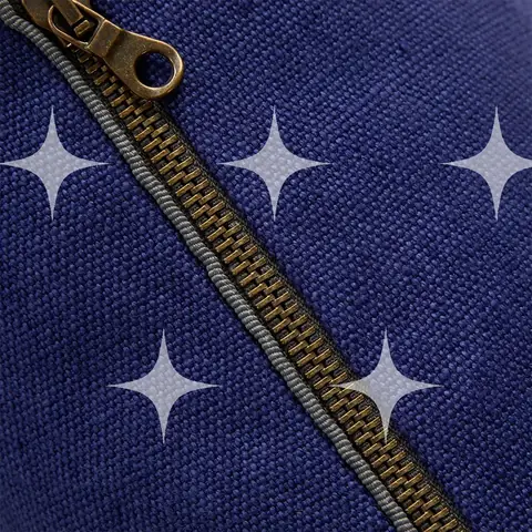 Ultramarine Knit Cushion, Zip Detail