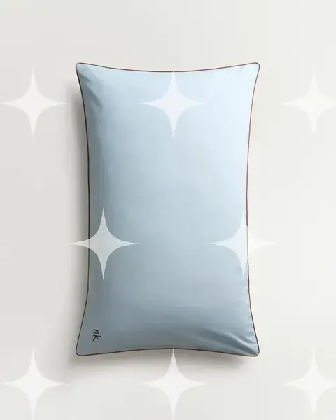 Percale Pillowcase, Pale Blue