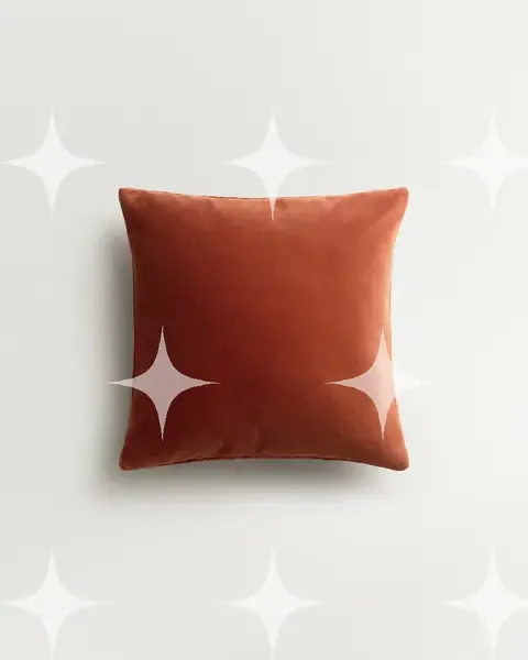 Teddy Velvet Pillowcase, Rust