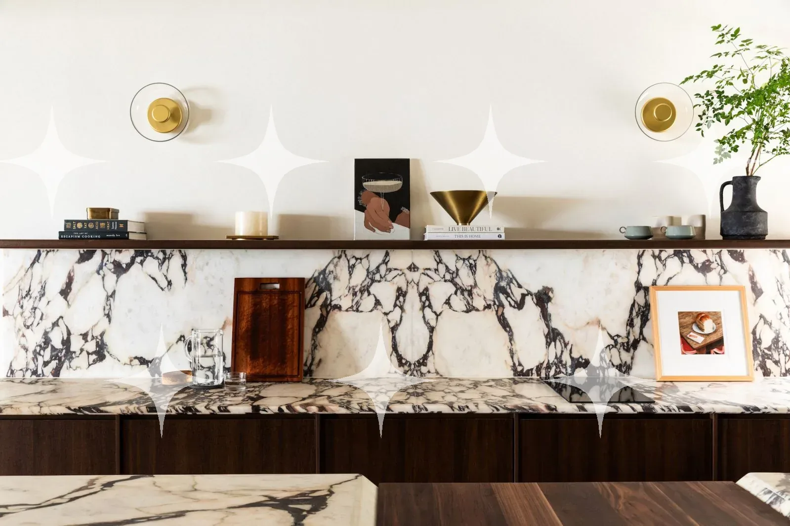 Marble Bar with Open Shelf — photo 1