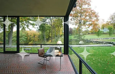 Glass Room Over Autumn Lawn