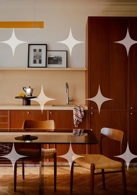 Teak Kitchen with Round Table