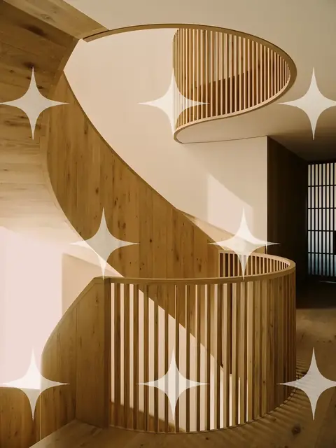 Curved Timber Stair and Screen