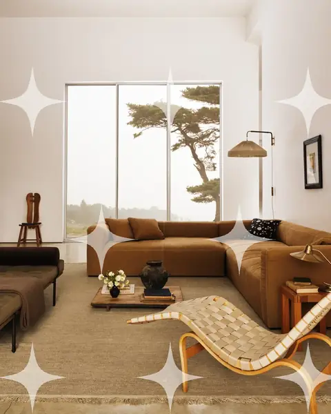 Tan Sofa and Sling Lounger