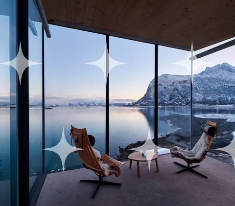 Glazed Room Above a Fjord
