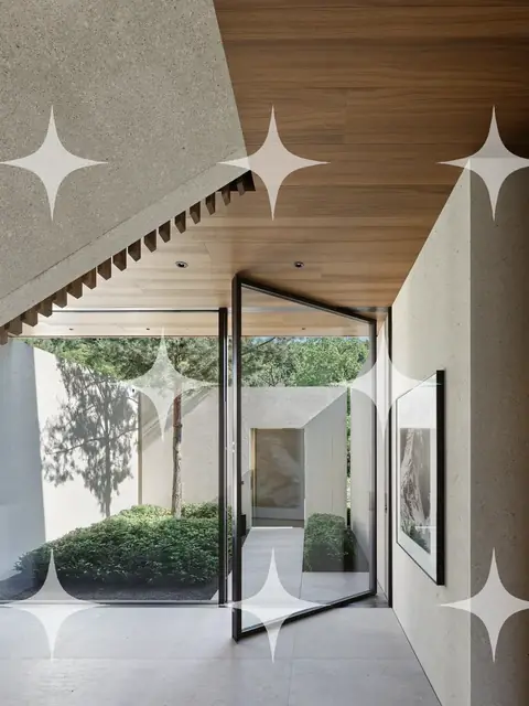 Pivot Door Onto a Courtyard