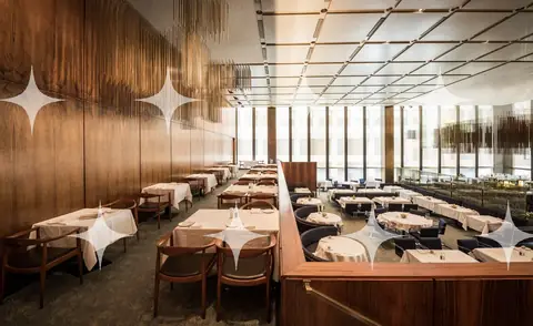 Timber-Ceilinged Dining Room