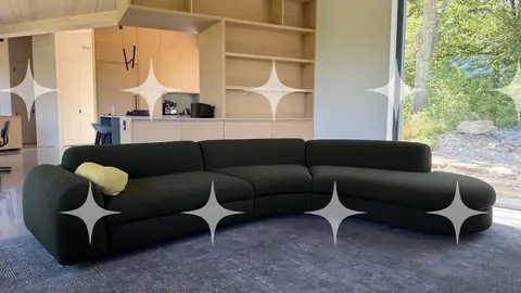 Curved Green Sectional