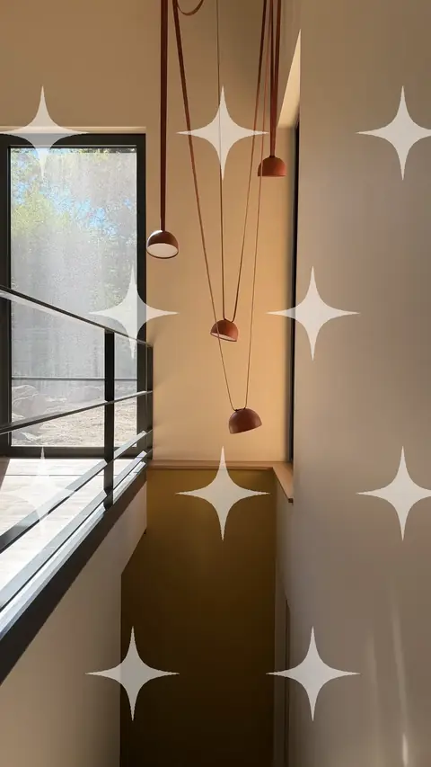 Pendant Cluster Over a Stairwell