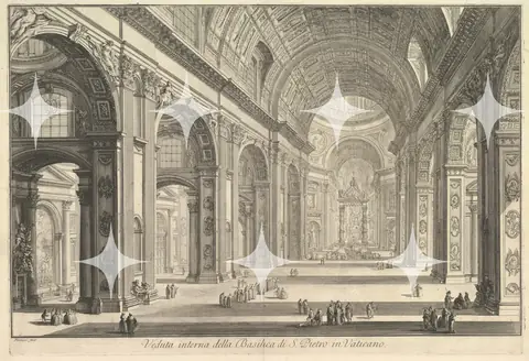 Basilica Interior Engraving