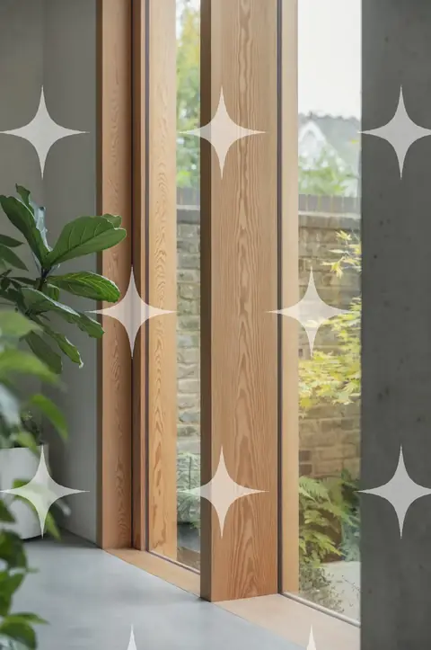 Timber Mullions Onto a Courtyard