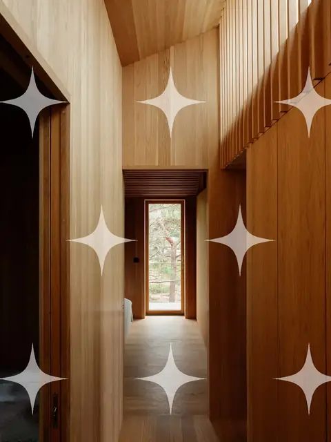 Oak Corridor with Slatted Screen