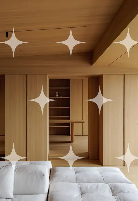 Bed Facing an Oak Wall