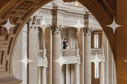 Balustraded Gallery Through an Arch