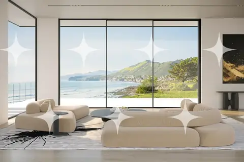 Bouclé Seating Above the Coast
