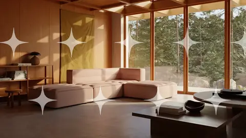 Blush Sofa in a Timber Room