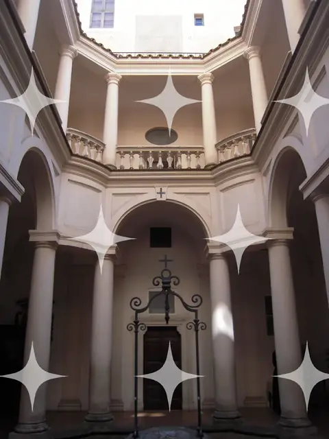 Cloister Well Court at Night