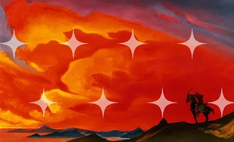 Rider Beneath a Burning Sky