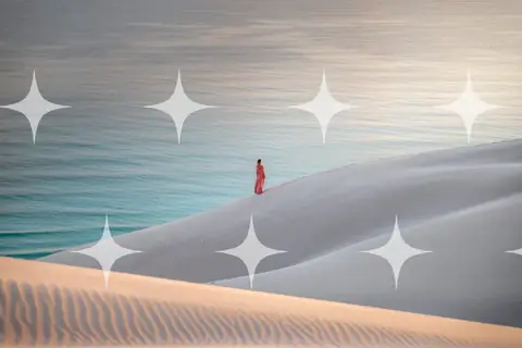 Figure on a Dune Above the Sea