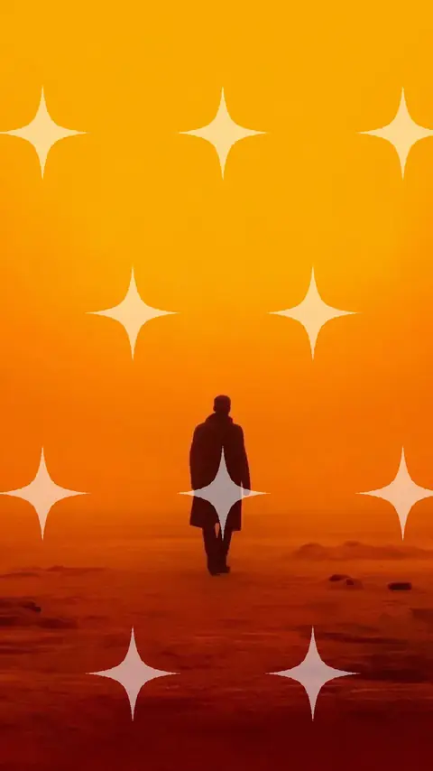 Figure Walking Into Orange Haze