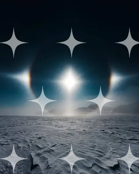 Sun Halo Over Rippled Sand