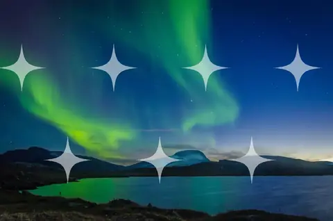 Aurora Over a Coastal Inlet