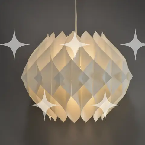 White Pleated Paper Dome Pendant Light