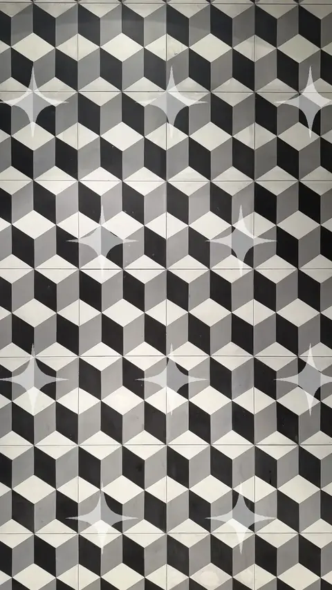 Tumbling Blocks Tile Floor
