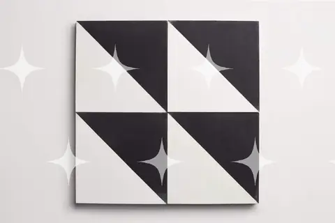 Black and White Triangle Tile