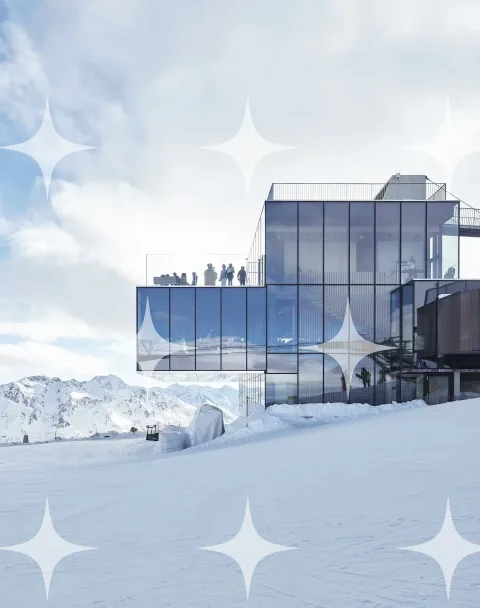 Glass Pavilion Above the Snowline