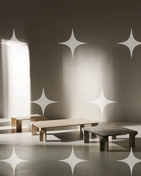 Stone Low Tables in Raking Light