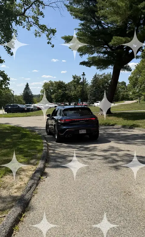 Black SUV on a Park Road