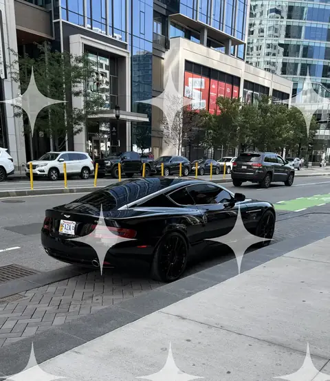 Black Sports Car in the City