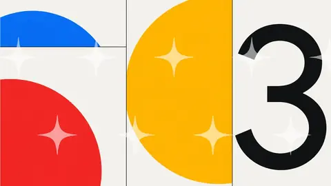 Primary Shapes with Numeral Three
