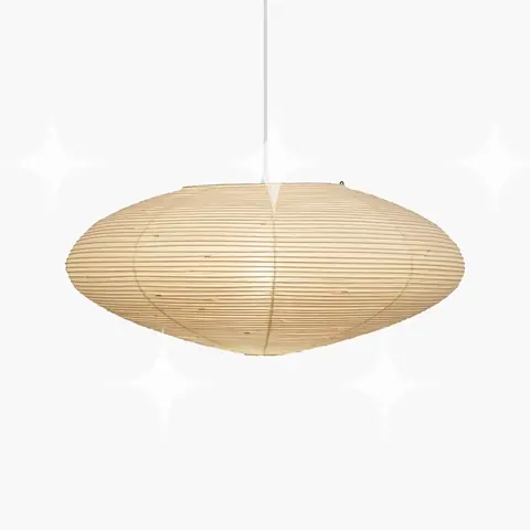 Noguchi Akari-Style Oval Paper Pendant Light
