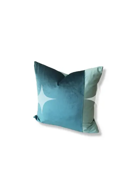 Teal Ombré Velvet Throw Pillow