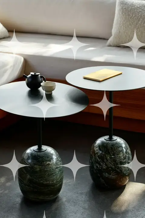 Lato Side Table Duo, LN8 + LN9 (Green Marble)