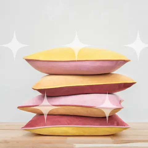 Reversible Color-Block Velvet Throw Pillows (Set of 4)